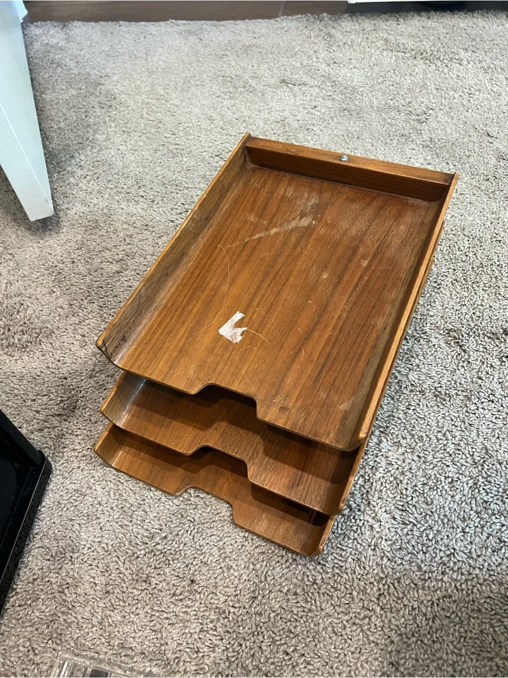Wooden 3-Tier Stackable Desk Tray - Brown